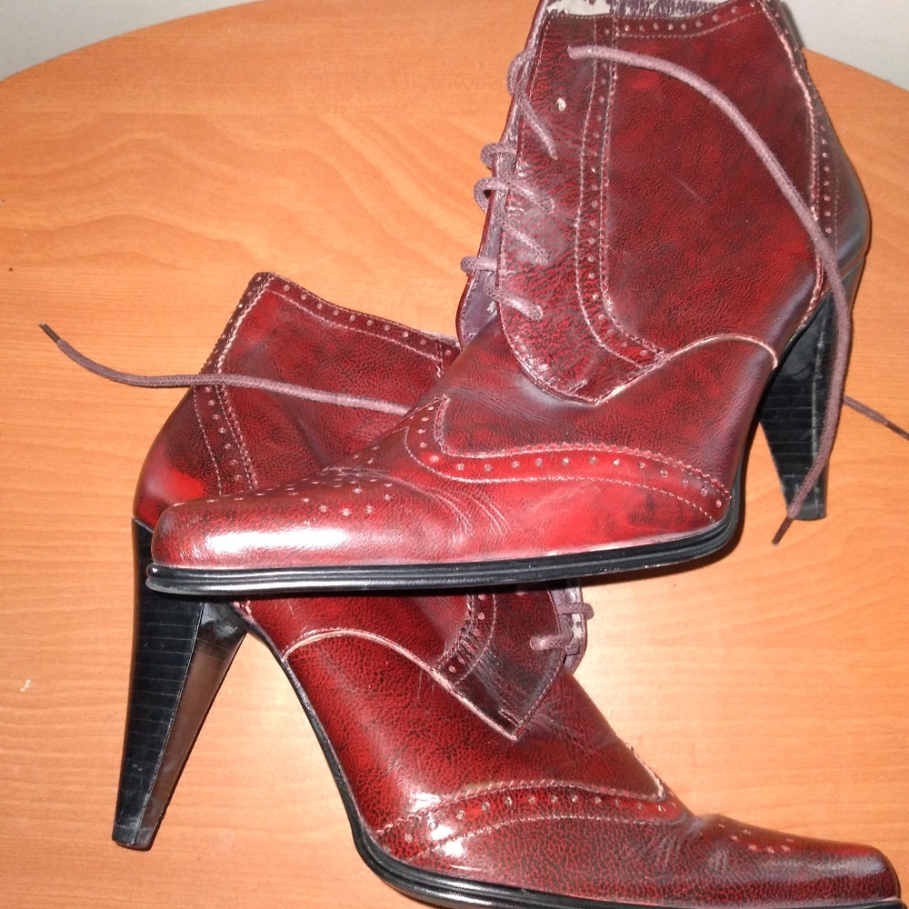 Leather Granny Boots